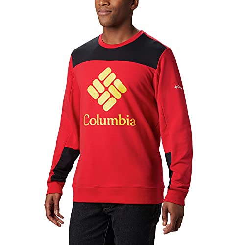 Sweat Crew colorblock Columbia rouge et noir en taille XXL