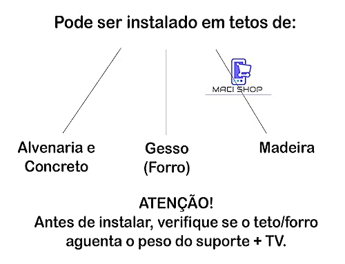 Suporte De Teto Para Tv 26'' a 70'' Giro 360° Inclinável Lcd Led Qled Oled