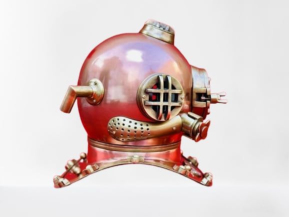 Diving Helmet ~ US Navy Mark V 18" Inch Scuba Diving Helmet with Wooden Base ~ Maritime Ship's Decorative Helmet ~ Best Décor Gift