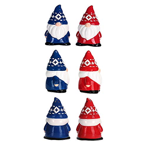 Bico Red Christmas Gnome 11 inch Air Tight Cookie Jar with Salt and Pepper Set, Handpainted, Dishwasher Safe - Thumbnail 2