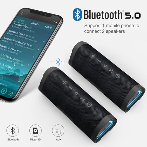 Image of Vanzon V40 IPX7 Waterproof Wireless Speaker with 24W Stereo Sound,TWS Pairing,24H Playtime Bluetooth Speaker for Home and Outdoor