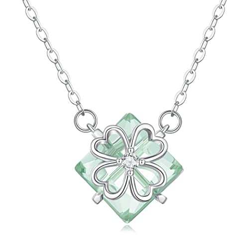 Colliers trèfle à 4 feuilles chaîne acier pendentif femme fille