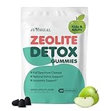 Zeolite Detox for Kids & Adults, 350mg Zeolite & 300mg Chlorella Detox Gummies, Detox Chewables Gentle Body Toxin Cleanse, 60 Gummies, Green Apple