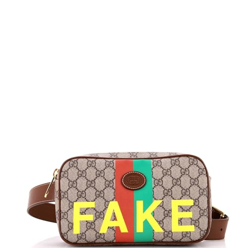 Gucci, Pre-Loved Fake/Not Zip Belt Bag Printed GG Coated Canvas, Brown