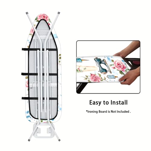 Image of Nuxovilar Sewing Mannequin Floral Ironing Board Cover 15x54 Polyester | Iron Pad Scorch Guard laundry helper protective board shield home laundry room craft studio (Floral Dress)