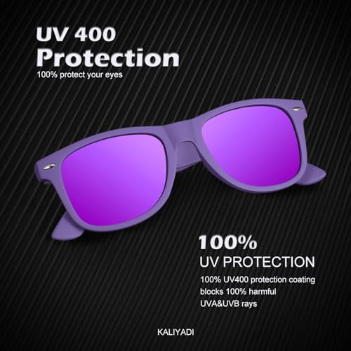 Image of KALIYADI Polarized Sunglasses for Men and Women Matte Finish Sun glasses Color Mirror Lens UV Blocking (3 Pack)