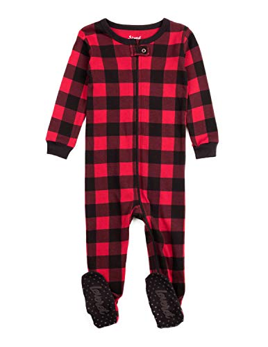 Image of Leveret Kids Pajamas Baby Boys Girls Footed Pajamas Sleeper 100% Cotton Plaids (Size 6-12 Months-5 Toddler)