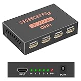 HDMI Splitter 1x4, Sorthol 1 in 4 Out HDMI Splitter Audio Video Distributor 3D & 4K x 2K Box for HDTV, STB, PS3, PS4 Pro Blu-Ray DVD Player, Projector Etc