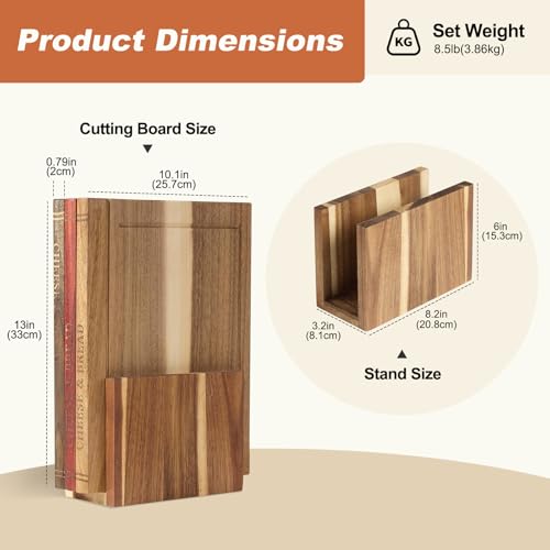 Set de tablas de cortar de madera estilo libro miniatura 6