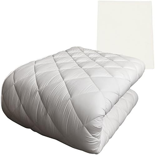 FULI Japanese Traditional Shiki Futon (shikibuton) High Grade Floor Mattress with Mattress Cover (Ivory Milk White), Full XL. Made in Japan