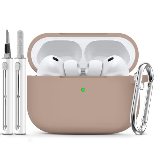 Image of Ljusmicker for AirPods Pro 3 Case 2025 with Cleaner Kit,Soft Silicone Protective Cover for Apple AirPods Pro 3rd Generation Cases for Women Men,for AirPod Pro 3 Cover with Keychain-Brown