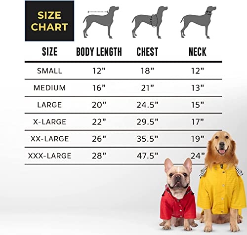 Hde Dog Raincoat Double Layer Zip Rain Jacket With Hood For Small To Large Dogs Red - 2Xl #TOP2