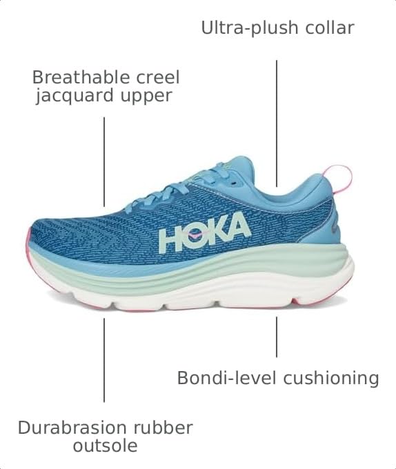 Image of Hoka Women's Gaviota 5 Alpine Blue /Jadeite 9 Wide