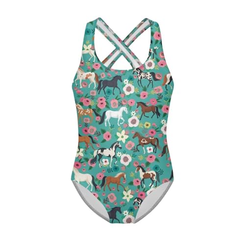 Upetstory Girls One-Piece Swimsuit with Cross-Back Straps Bathing Suit 5-14