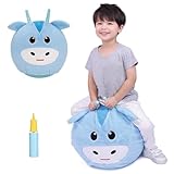 INPANY Kids Hopper Ball Outdoor Toys, Bull Plush Bouncy Ball with Handles, Hopping Hippity Hop Toy, Jumping Balls for Kids Ages 5-9, Birthday Gift for Boys and Girls,Pump Included - 20in
