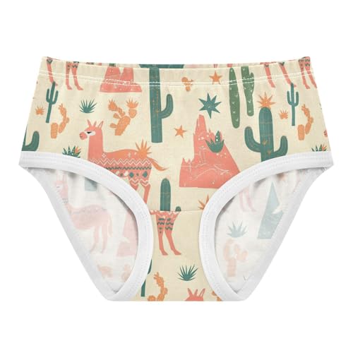 Wusikd Cacti Mountains Girls' Underwear Cotton Llama Girls Briefs Soft Toddler Underwear 2T