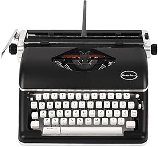 Black Vintage Typewriter for a Nostalgic Flow - Manual Typewriter Portable Model for Remote Writing Locations - Sleek & Durable Type Writer Classic Word Processor - Typewriters for Writers
