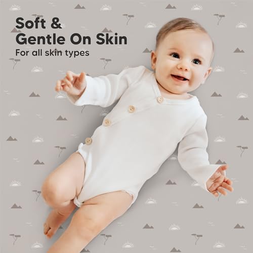 Image of 2pk Mini Crib Sheets Fitted 38x26 Pack N Play Mattress Sheet (Savannah) | Organic Cotton Sheets for Pack and Play Mattress, Soft, Breathable Playard Bedding Sheet, Mini Toddler Bed Cover, Boys, Girls