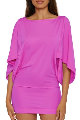Trina Turk Casablanca - Túnica con protección UV, informal, salida de baño para mujer, Sugar Berry, XXL