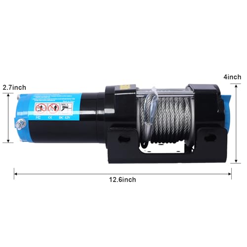 Cabrestante eléctrico 12V 3500lb para ATV/UTV miniatura 7