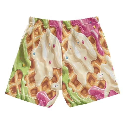 Boccsty Spring Green Magenta Navy Blue Ice Cream Boys Swim Trunks Baby Kids Summer Toddler Beach Board Shorts 2T2