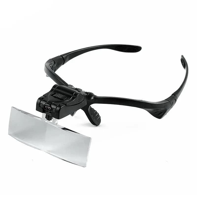 Image of Head Magnifying Glass Set,10X 15X 20X 25X Magnifying Glass Set with Headband & LED Light Magnifier Watchmaker Jewelry Optical Lens (9892B)