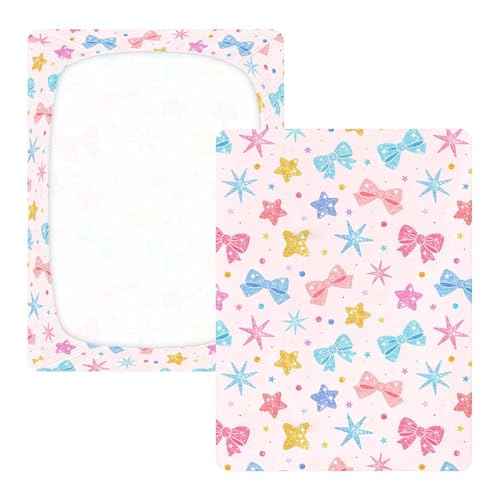 Parure de lit enfant en coton extensible nœud pastel étoile - 4