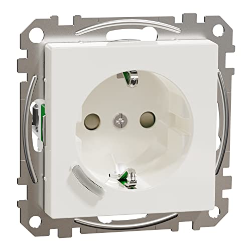 Merten Meg2380-0319 - Presa Schuko Wiser Connected 16A Tpb Bianco Polare M, Compatibile Con Amazon Alexa E Google Home, Smart Home Wifi, Presa Meg2380