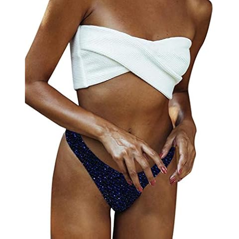 Top Men's Elegant Set Women Bikini Swimsuits Split Flash Body for Light Swimwear T Shirt Men L, blue, M Cover