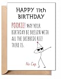 TRIDECOR Funny 11th Birthday Card, Gen Z Meme Birthday Card with Envelope