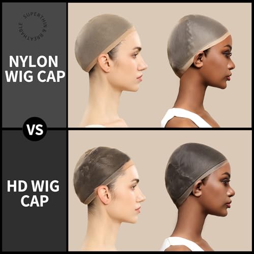 Fandamei FANL-053 Hd Wig Cap, 4Pcs Ultra Thin Wig Caps Light Brown, Nylon Wig Caps For Women Stretchy thumb #4