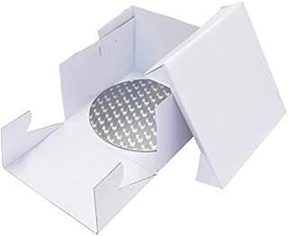 PME BCR865 Round Cake Card & Cake Box 8-Inch / 20 cm, White