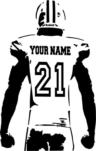 Anewdecals Personalized Custom Football Wall Decal - Choose Your Name - Numbers Custom Player Jerseys Vinyl Decal - Sticker Decor Kids Bedroom 3 (14X22 In) #TOP1