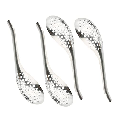 OFFSCH Ergonomic Handle Caviar Cooking Spoons Set Multifunctional Spherification Slotted Spoons for Kitchen Stainless Steel