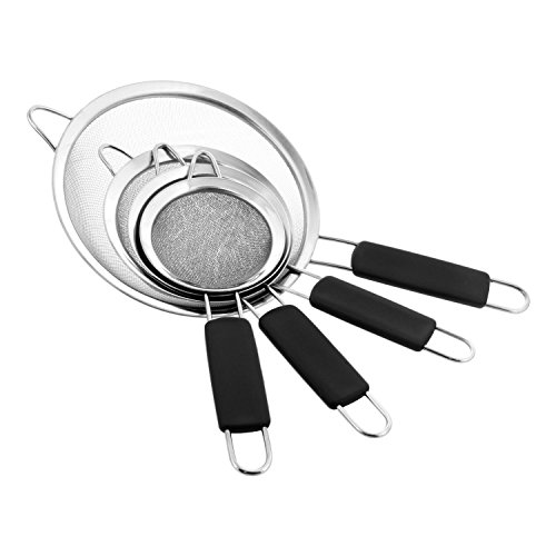 U.S. Kitchen Supply - Set of 4 Premium Quality Fine Mesh Stainless Steel