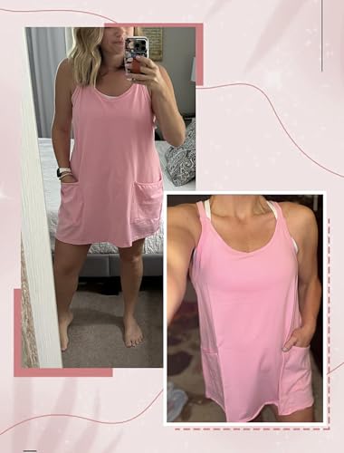 Image of Womens Sleeveless Athletic Hot Shot Mini Dress with Built-in Shorts