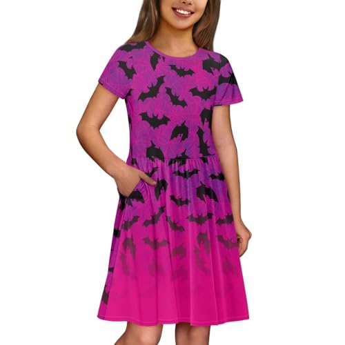 Image of Short Sleeve Dress for Girls with Pockets Cute Toddler Girl Clothes Summer 2-12