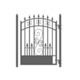 ALEKO Driveway Pedestrian Gate | Metal Garden Gate | Pedestrian Door for Steel Gate | Anti-Rust Steel Gate | Venice | 5 ft | PGVEN