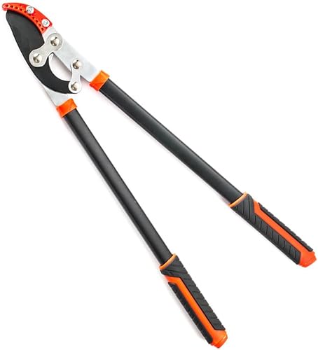 30-Inch Anvil Lopper for Tree Trimming, Heavy Duty, Low-Friction Sharp Steel Blade (65 Mn Steel Blade), Branch Cutter up to 2-Inch Diameter Cut Capacity, Chops Thick Branches with Ease