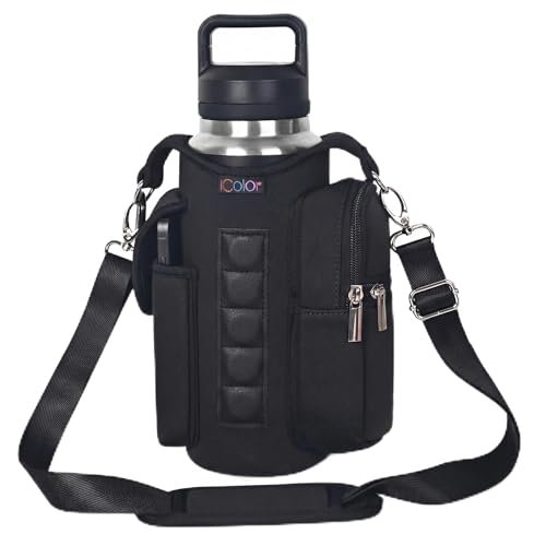 icolor Magnetic Gym Bag,Bolsa magnética para Gimnasio,Soporte de Botella de Agua Bolsas de Fitness magnéticas,5 Fundas de Bolsas de Fitness magnéticas incorporadas