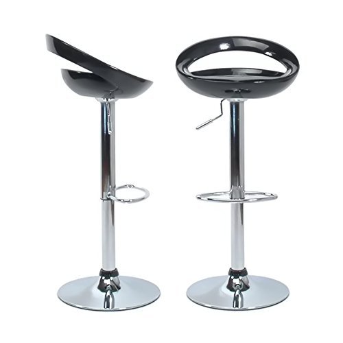WeFun Lot de 2 Tabouret de Bar réglables en Plastique ABS Noir (2pcs) Cover