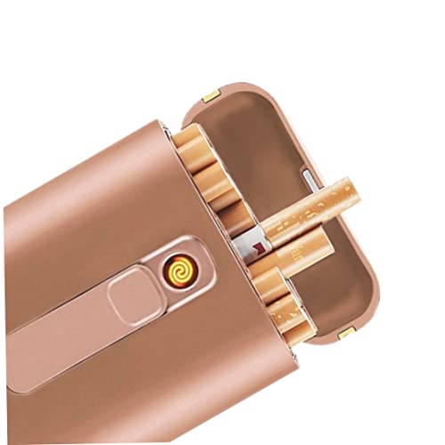 Pitillera con encendedor recargable portátil sin llama y resistente al viento USB 7