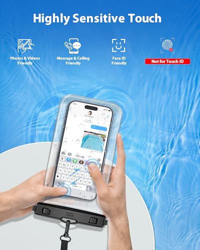 YOSH IPX8 Funda Impermeable Móvil [Diseño sin Bordes], 2 Unidades Funda Acuatica Movil, 7,2" Waterproof Phone Case Universal para iPhone 17 Air 16 15 14 Pro MAX Xiaomi 17 15 Ultra Redmi Note Samsung - imagen 6