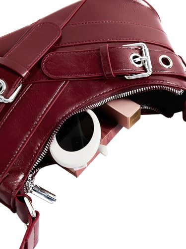 Verdusa Women's Shoulder Handbags Punk Leather Underarm Bag with Buckle4