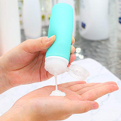 3.4 Oz 100 Ml Leakproof Silicone Travel Bottles, 4 Pack Portable Refillable Food-Grade Travel Containers By Hubhnb #TOP4