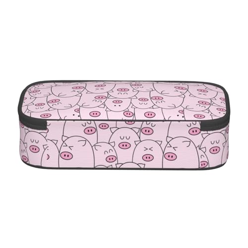 Image of Cute Animal Pink Pig Pencil Case Organizer Big Capacity Pencil Pouch Stationery With Zipper School Supplies Pencil Bag For Girls Boys Office