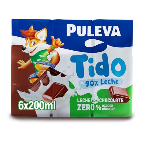 Puleva Batido Chocolate 0 % Azúcares Añadidos - Pack de 6 x 200 ml - Total: 1.2 l