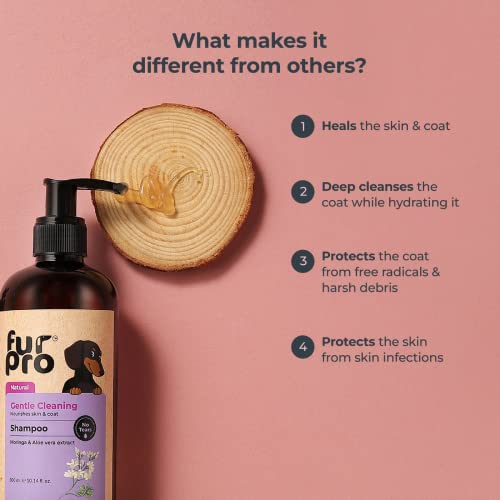 Image of Gentle Cleaning No Tear Shampoo for Dogs & Cats - Natural Shampoo with Aloe Vera for Sensitive Skin - Lavender Controls Bad Odour & Keeps Pets Calm - Moringa Prevents Skin Infection - 300ml