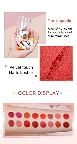 Kusslippe 16 Colors Mini Lipstick Set, Capsule Mini Lipsticks, Waterproof Long Lasting Mini Capsules Velvet Lipstick, Pill Shaped Lipstick (16Pcs) #TOP2