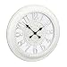 Produktbild Relaxdays Wanduhr XL im Vintage Stil, Barock, geräuschlose Analoguhr, romantisches Design, 56 cm D, groß, weiß